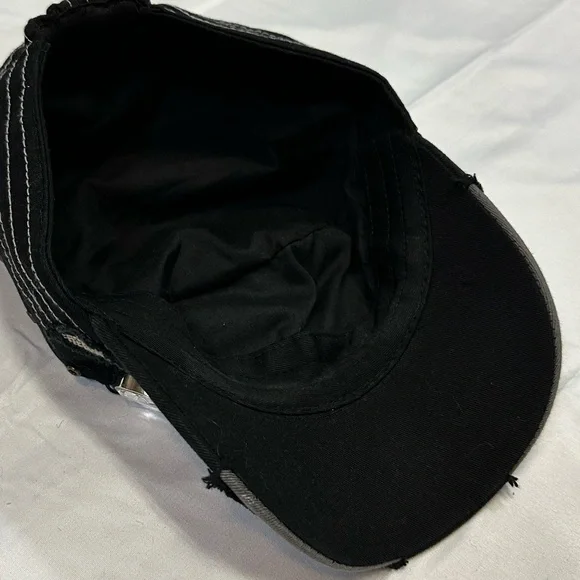 Cowgirl Jewels Distressed Trucker Hat With Swarovski Crystal Ladies NWOT